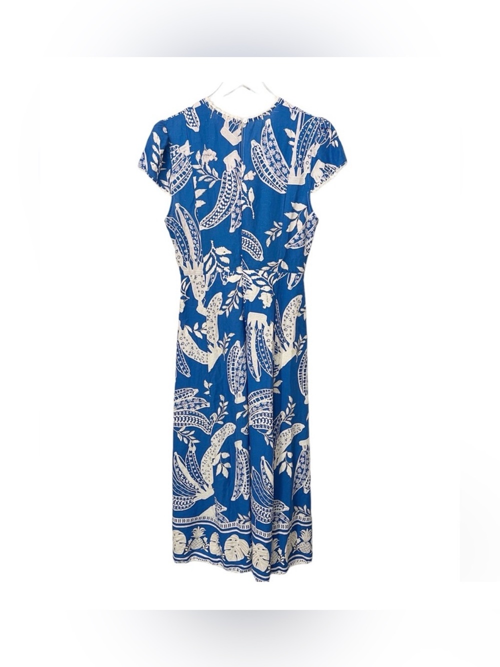 Farm Rio Blue Lace Banana Midi Dress, Large - Picture 3 of 7